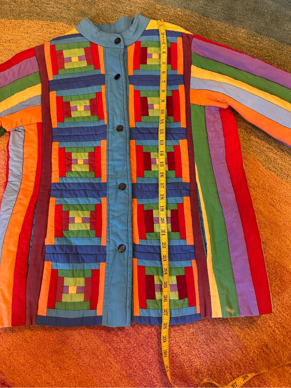 Amazing rainbow quilted jacket handmade vintage 🌈 🌈 ✨ - Picture 9 of 16